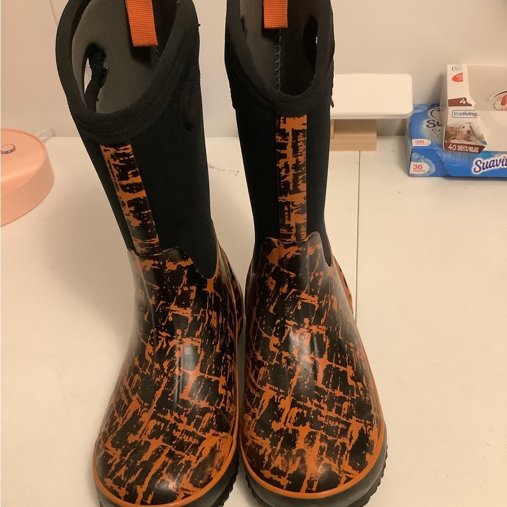 Kids Black and Orange Boots